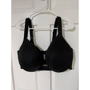 Cacique 46DDD Black Full Coverage Lace Trim Underwire Bra Plus